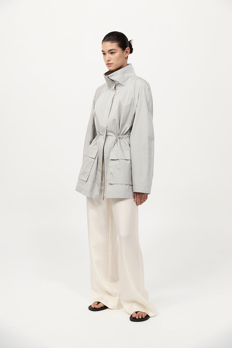 Paper Taffeta Parka - Silver - 4