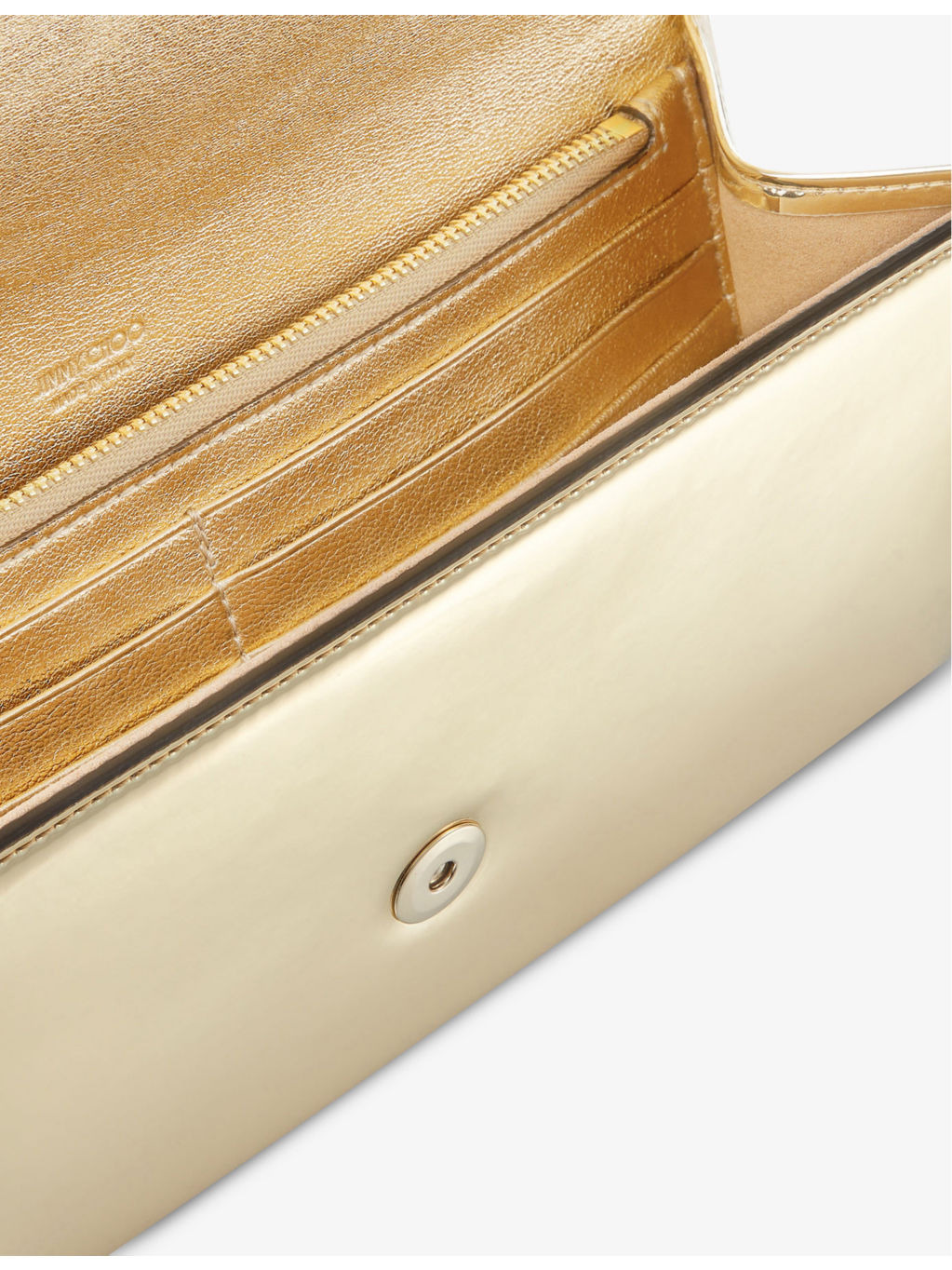 Emmie mirrored-fabric clutch - 4