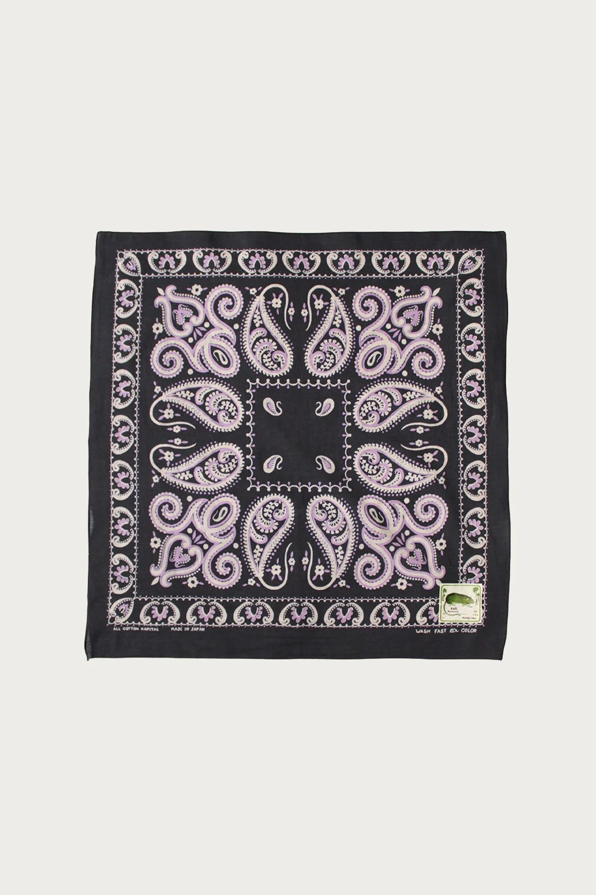 Fastcolor Selvedge Bandanna (SAMBO Paisely) 15x15 - Black - 1