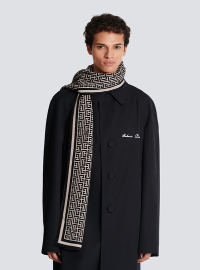Balmain Wool scarf with monogram outlook