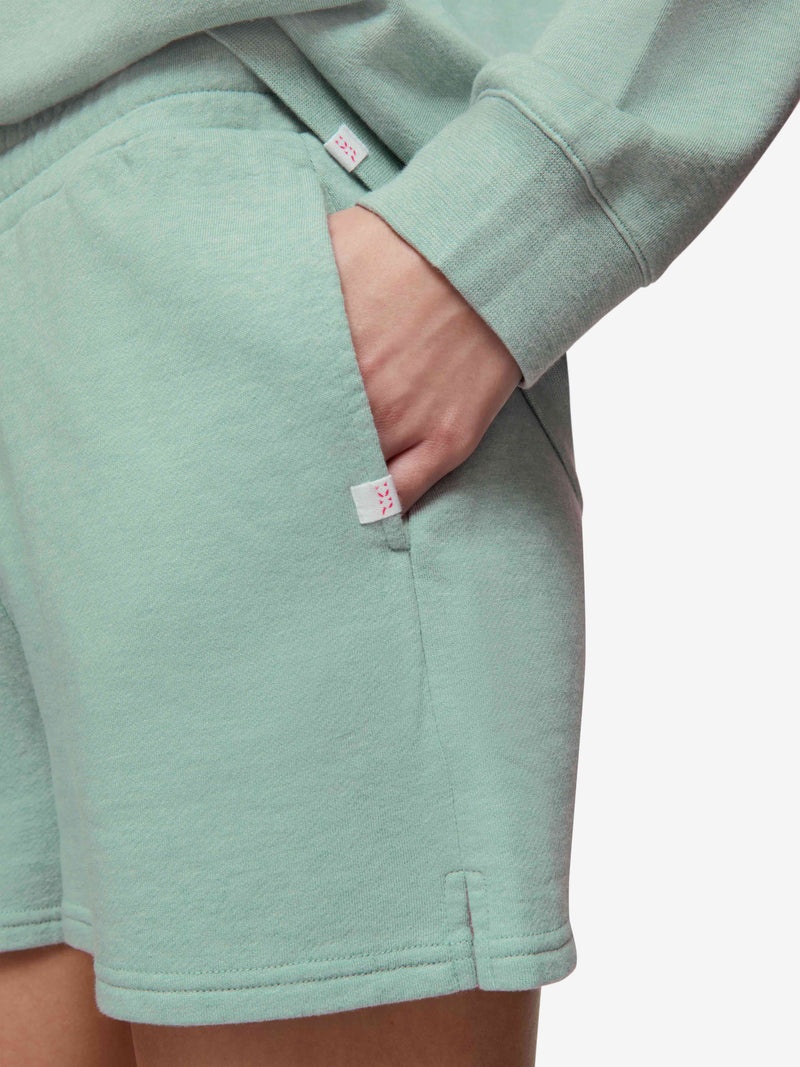 Women's Sweat Shorts Quinn Cotton Modal Soft Green Heather - 5