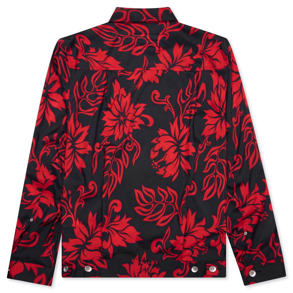 FLORAL PRINT BLOUSON - RED - 2