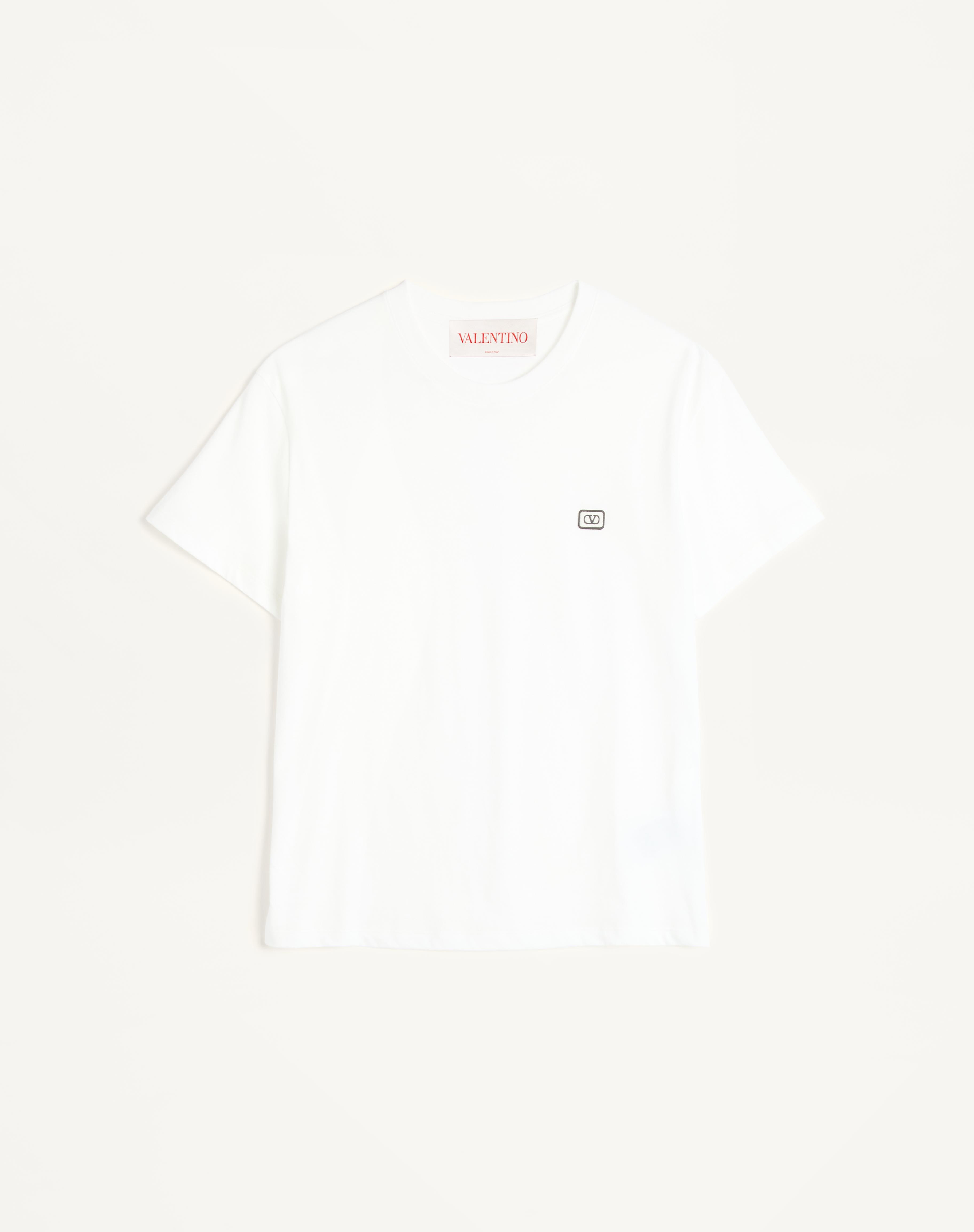 COTTON T-SHIRT WITH VLOGO PATCH - 1