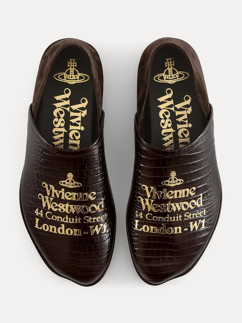 TUESDAY SLIPPER - BROWN/GOLD PRINT 7