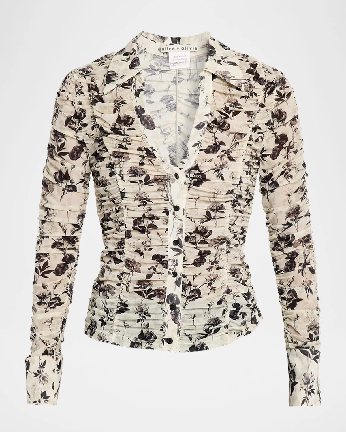 Portia Ruched Mesh Top - 1