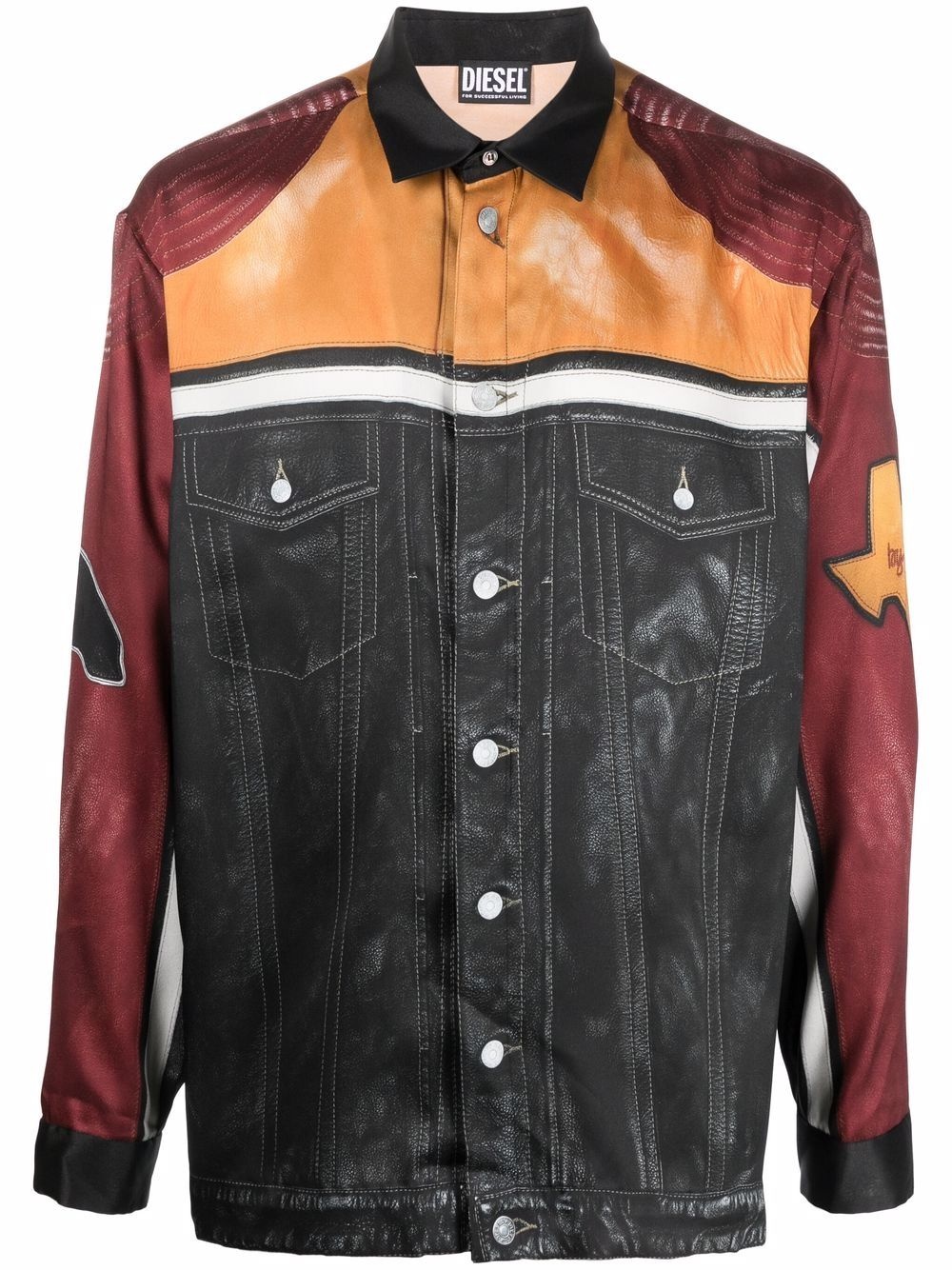 S-Gilliam biker-jacket effect shirt - 1