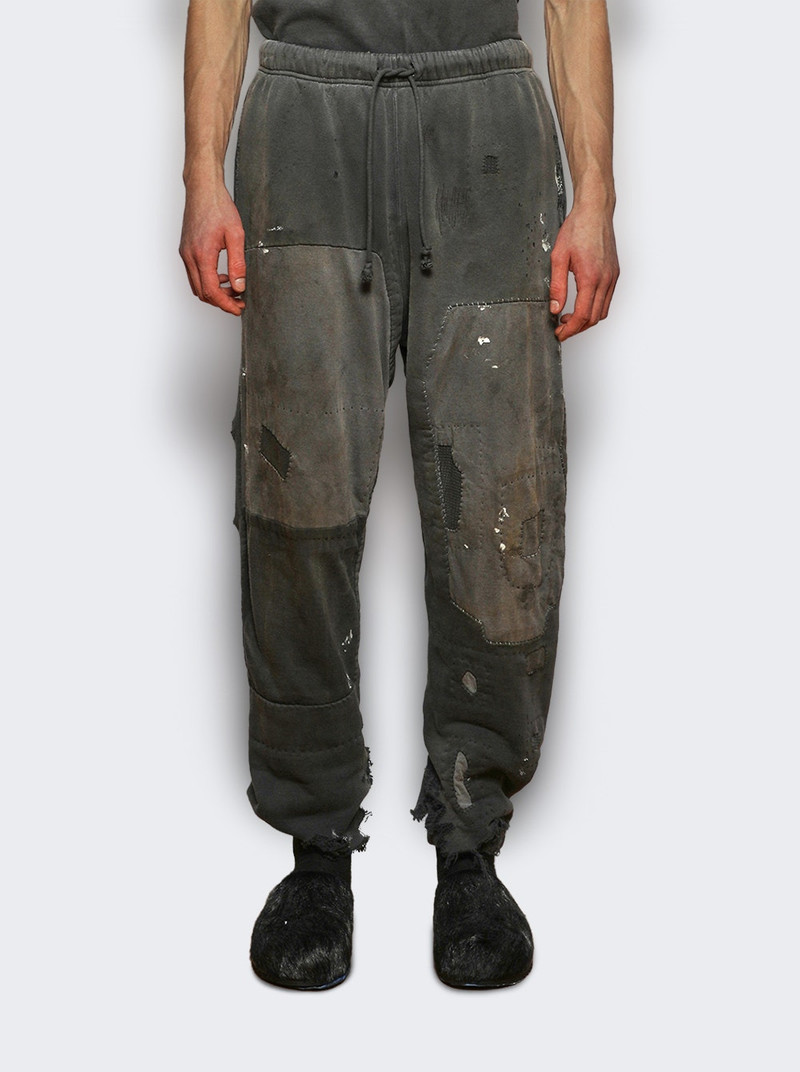 SAINT M×××××× Double Face Destroyed Sweatpants Washed Black outlook