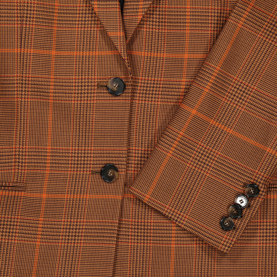 Stella Mccartney Ladies Brown Checked Single-Breasted Blazer - 5
