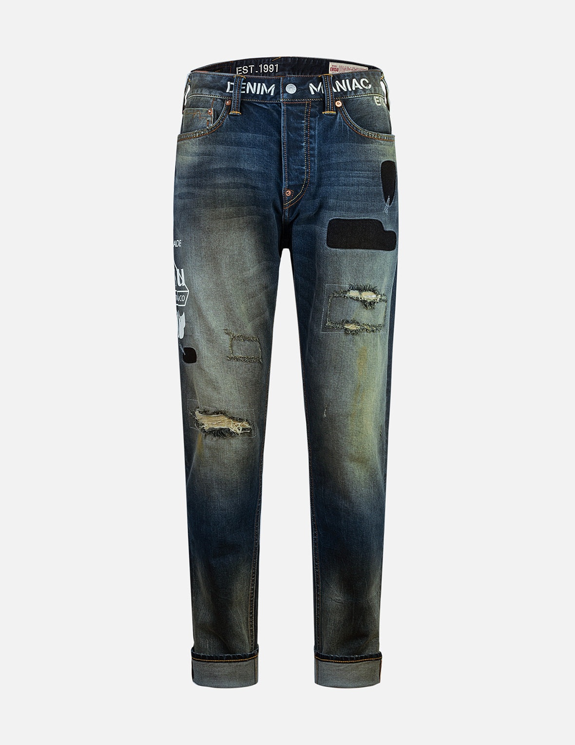 Logo Print and Seagull Embroidery Carrot Fit Jeans #2017 - 2