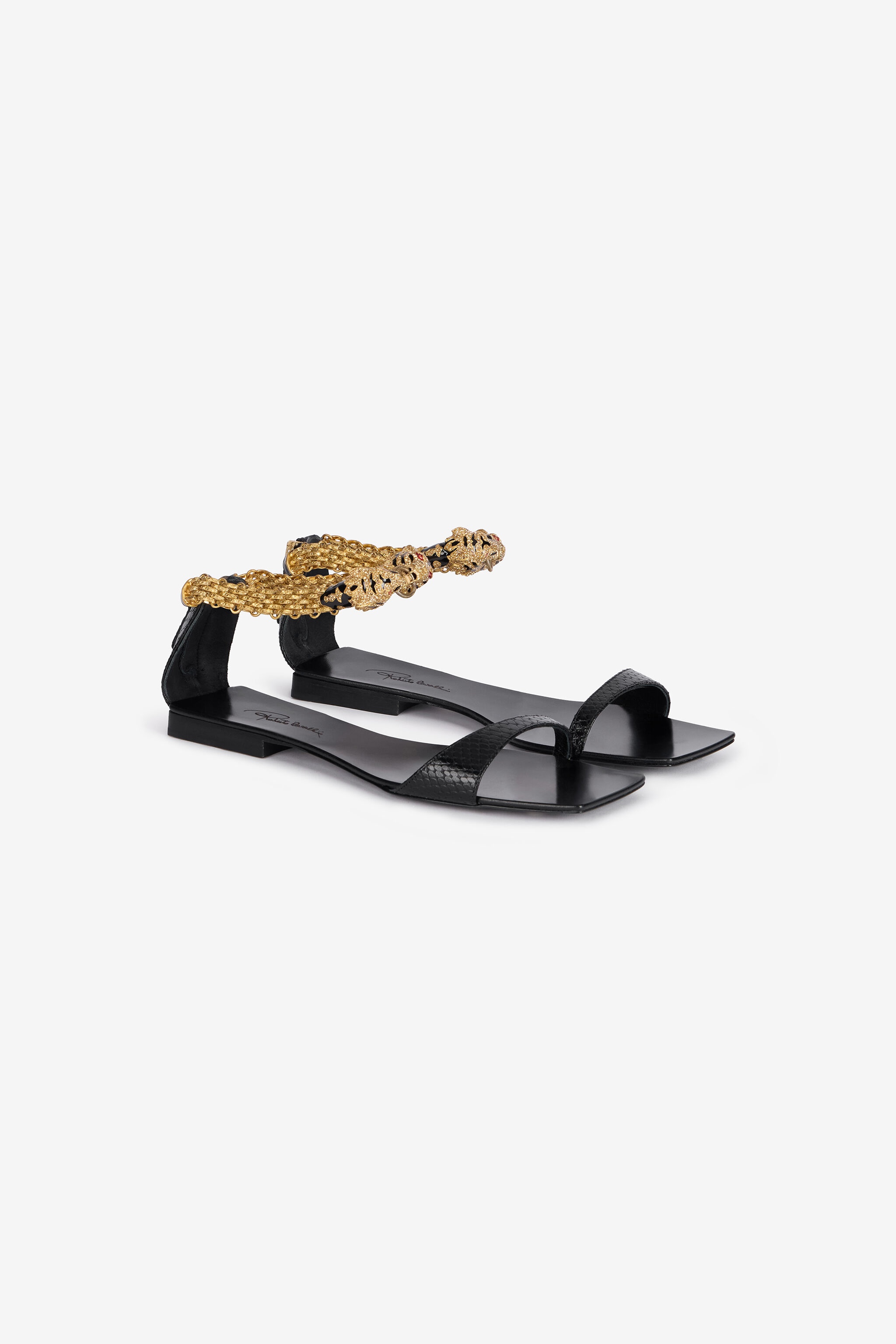 Low Sandals With Jewel Tigers And Snake Print - 2