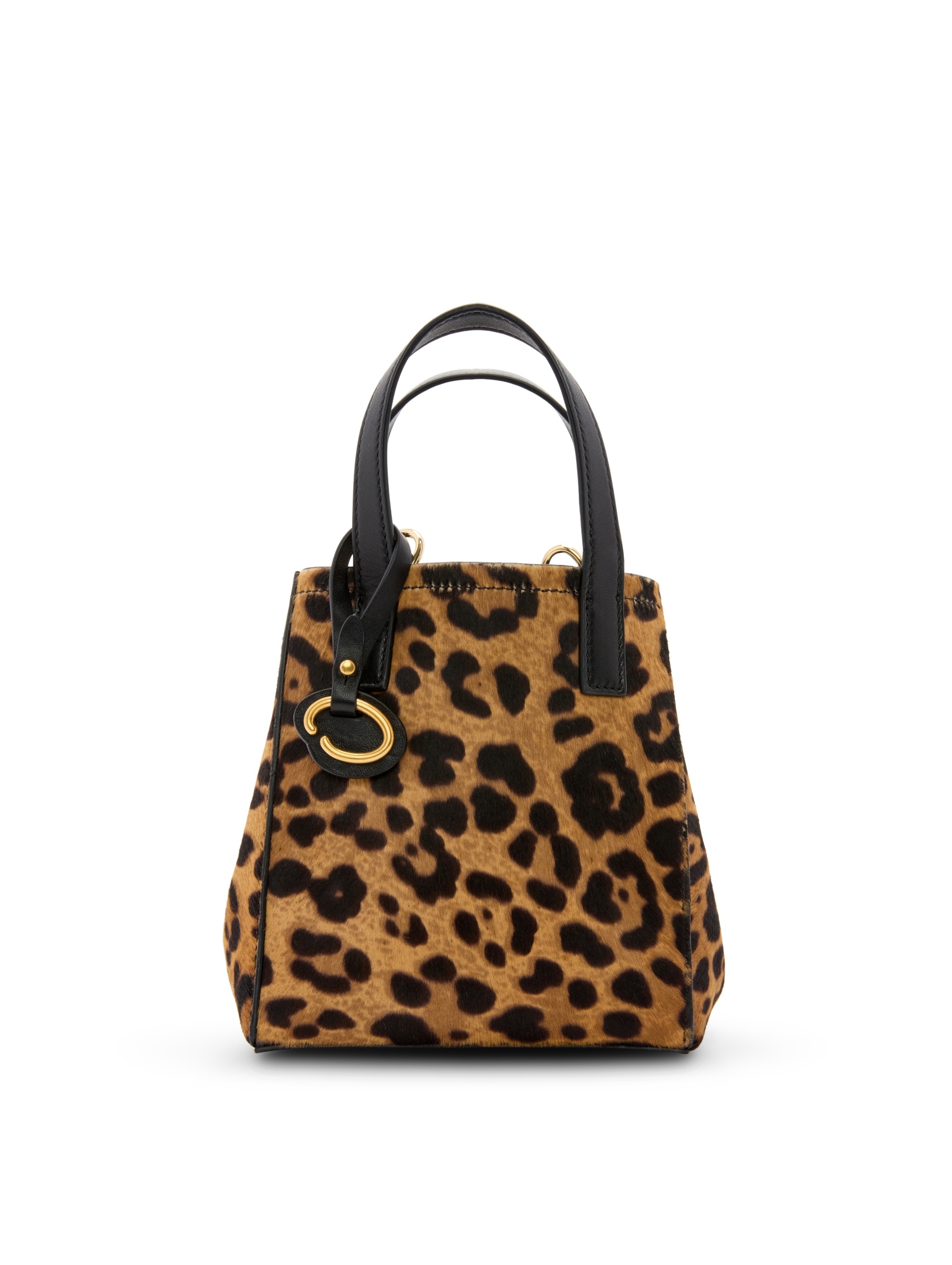 MINI JAGUAR PRINTED HAIRCALF SQUARE TOTE - 1