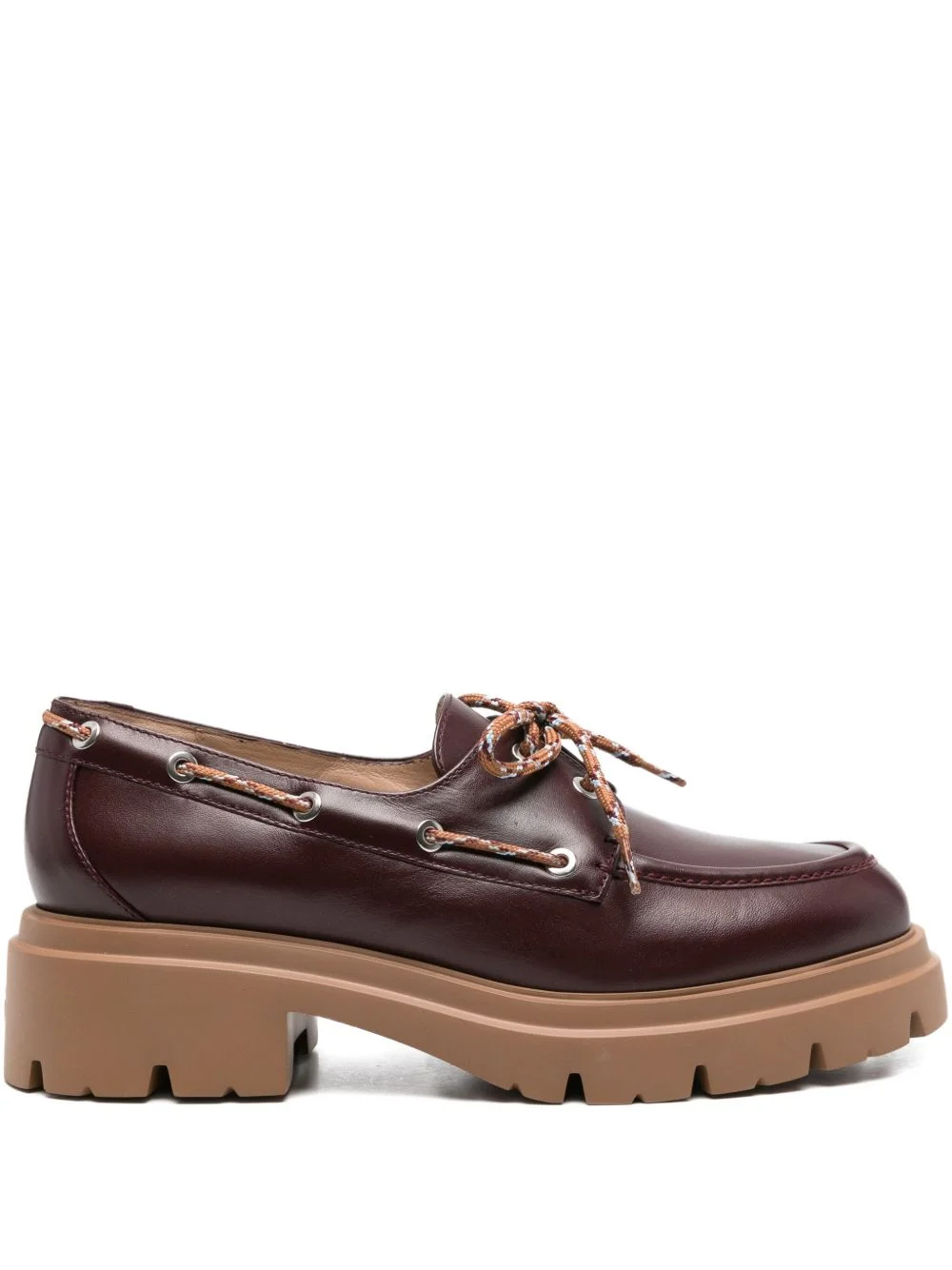 chunky leather boat shoes - 1