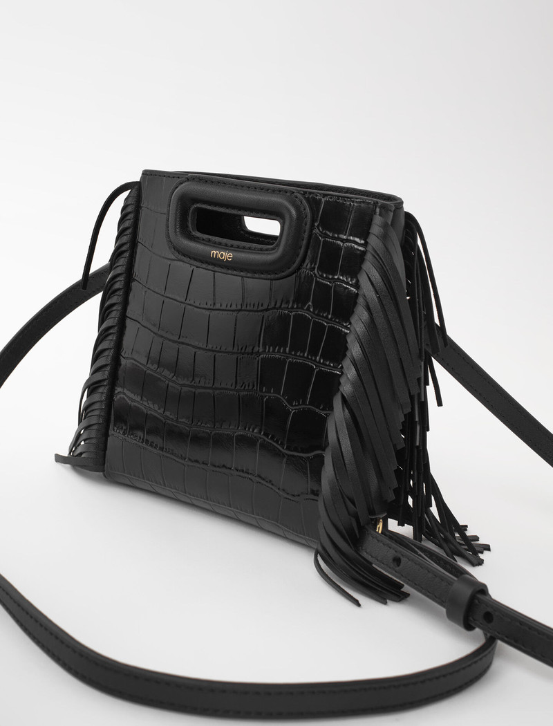 maje Croc-embossed leather mini M bag outlook