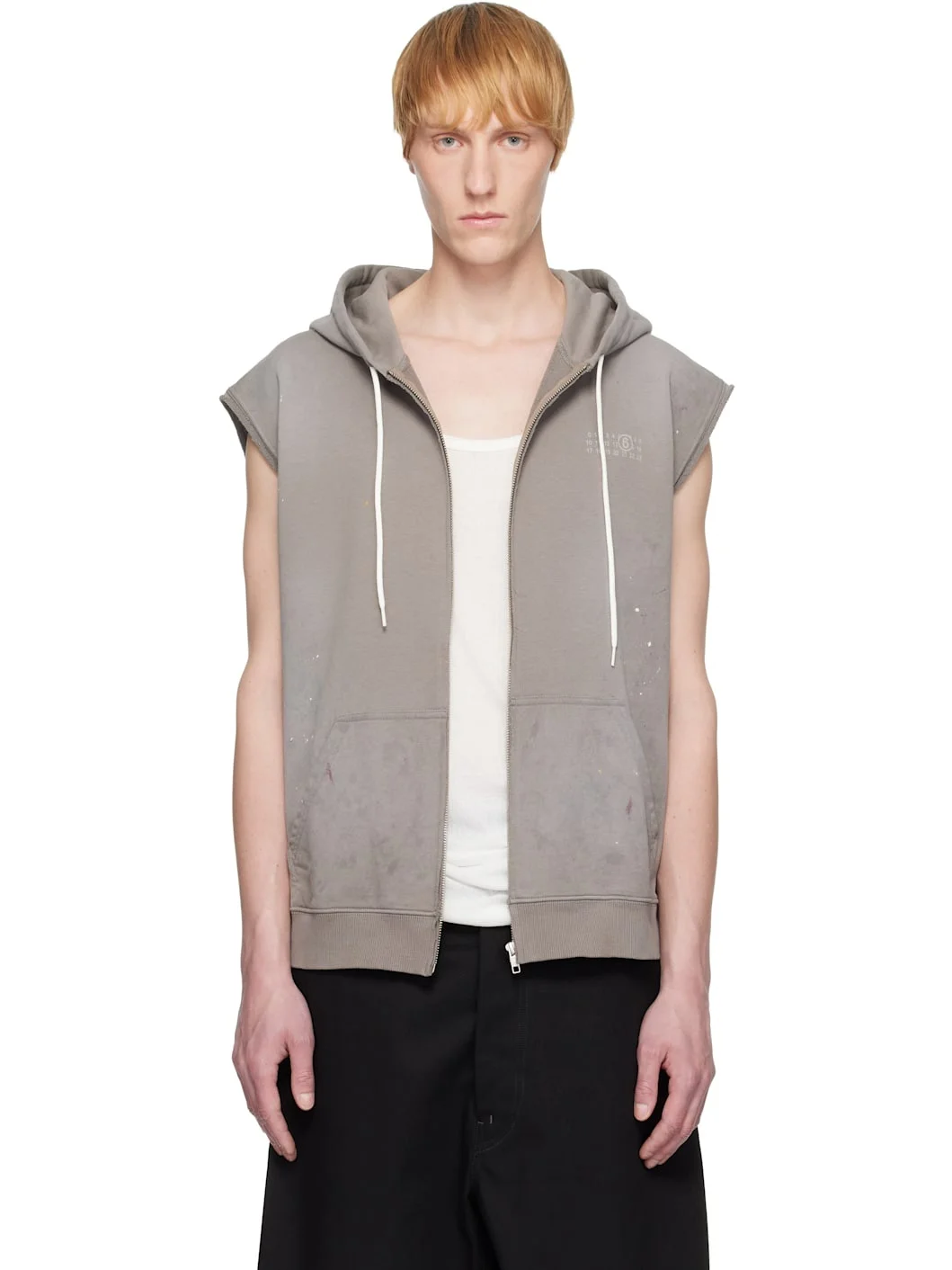 Taupe Paint Splatter Hoodie - 1