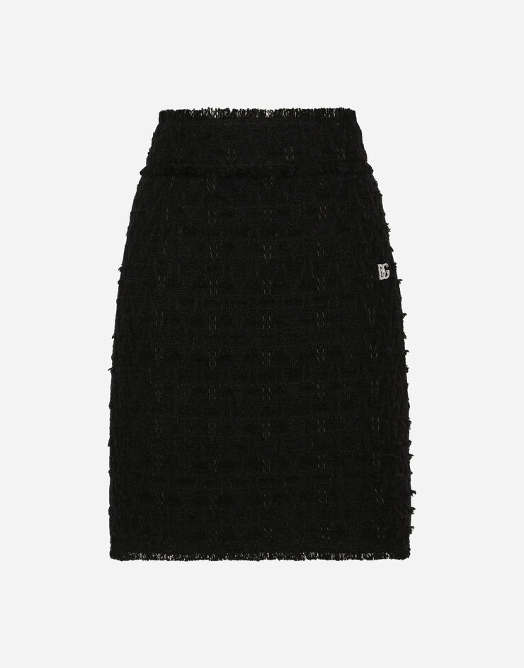 Rush-stitch skirt with side slit - 1