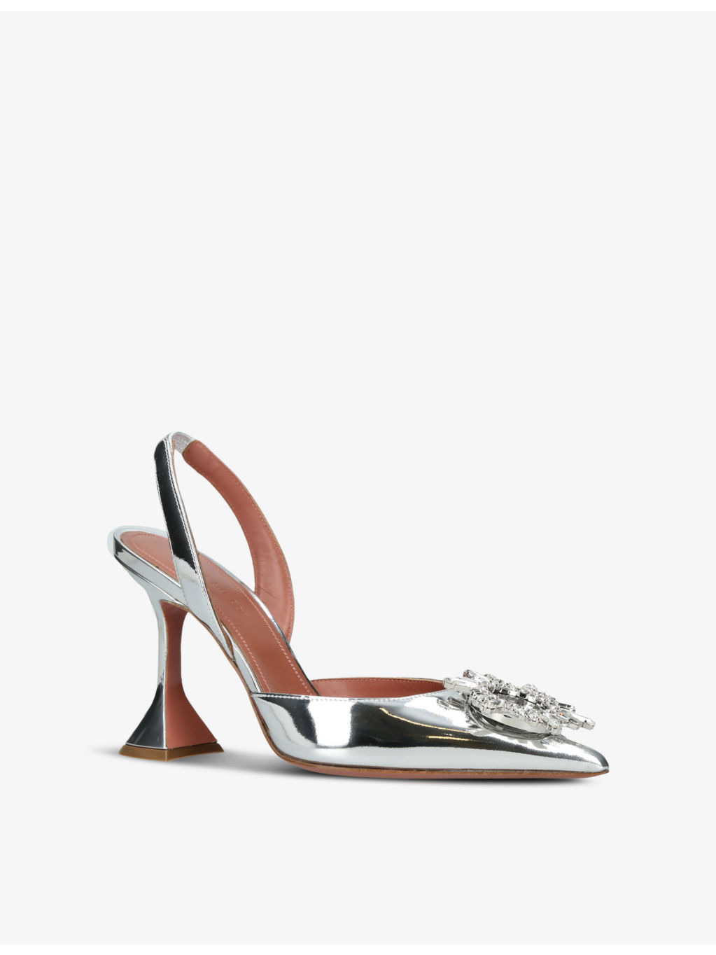 Begum crystal-embellished leather slingback courts - 3