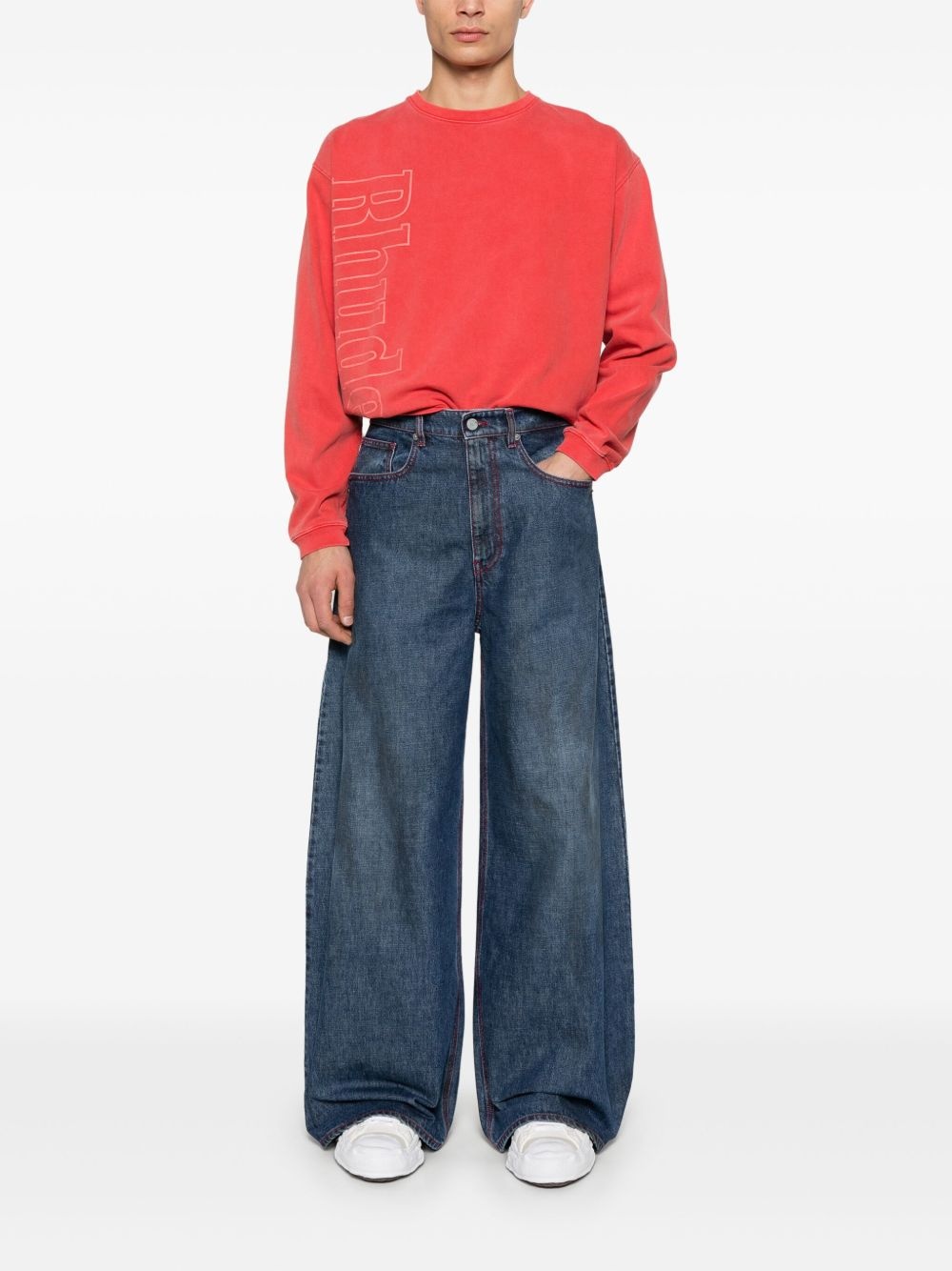 contrast-stitching jeans - 2