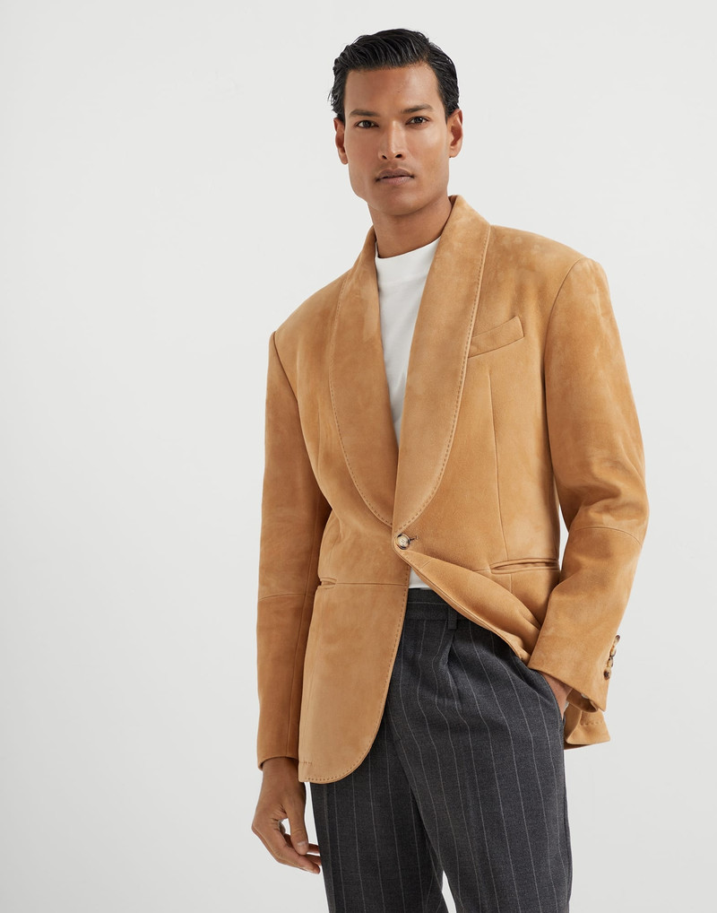 Country suede blazer with shawl lapels - 1