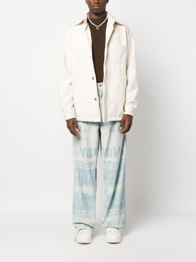 GCDS logo-embroidered button-up jacket outlook