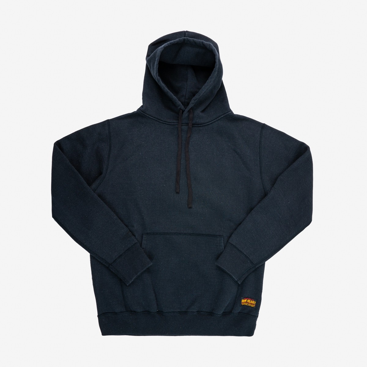 IHSW-HAM-BLK 14oz Ultra Heavyweight "Iron Heart Hamburg" Hooded Sweat – Vintage Black - 1