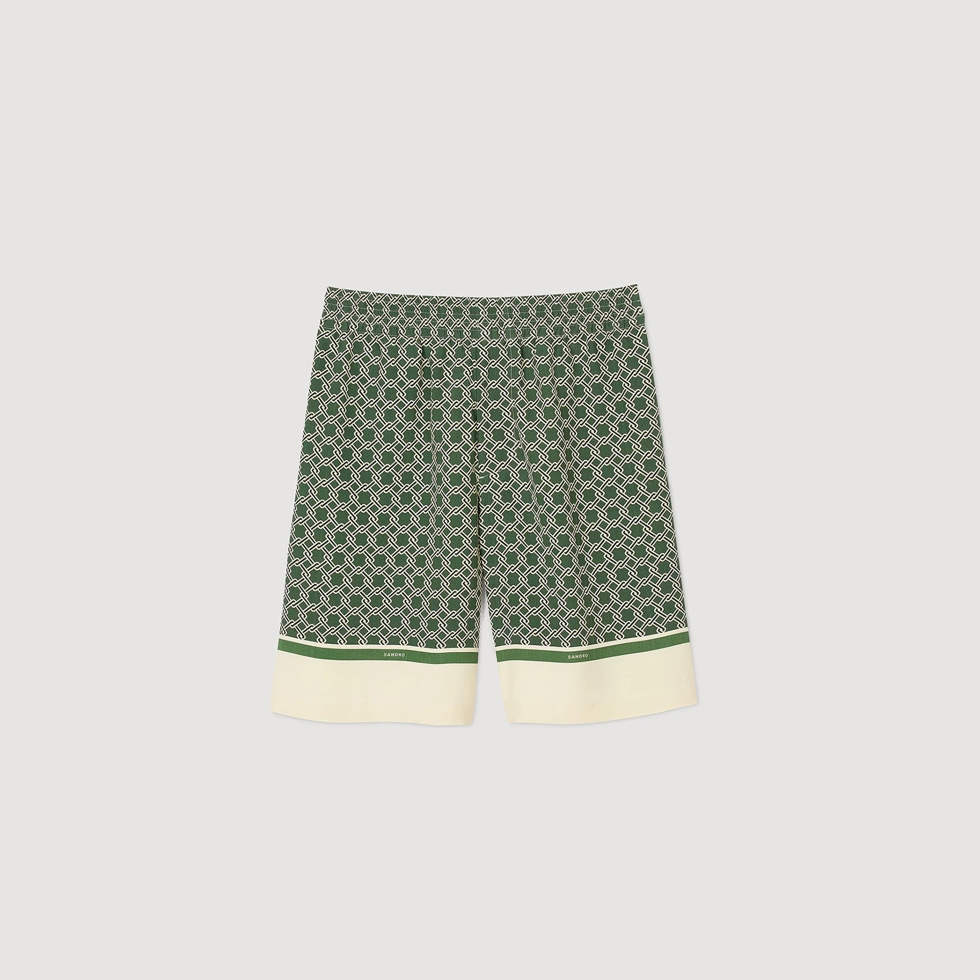 PATTERNED FLOWY BERMUDA SHORTS - 1