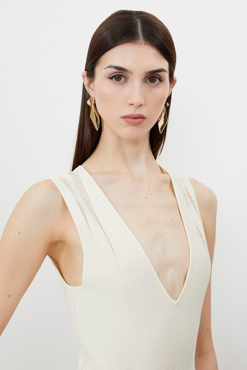 KAREN MILLEN Viscose Blend Sheer Skirt Maxi Knit Dress outlook