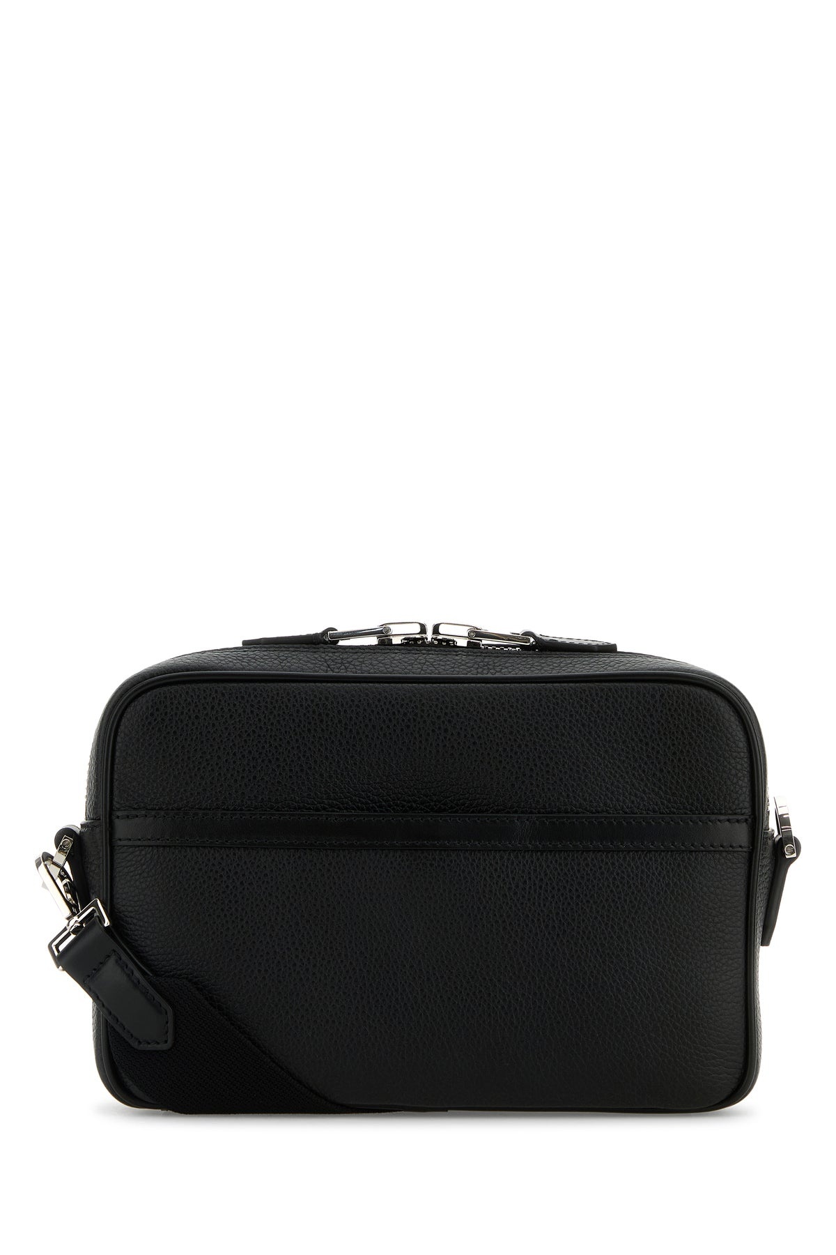 Black leather small Messenger crossbody bag - 3