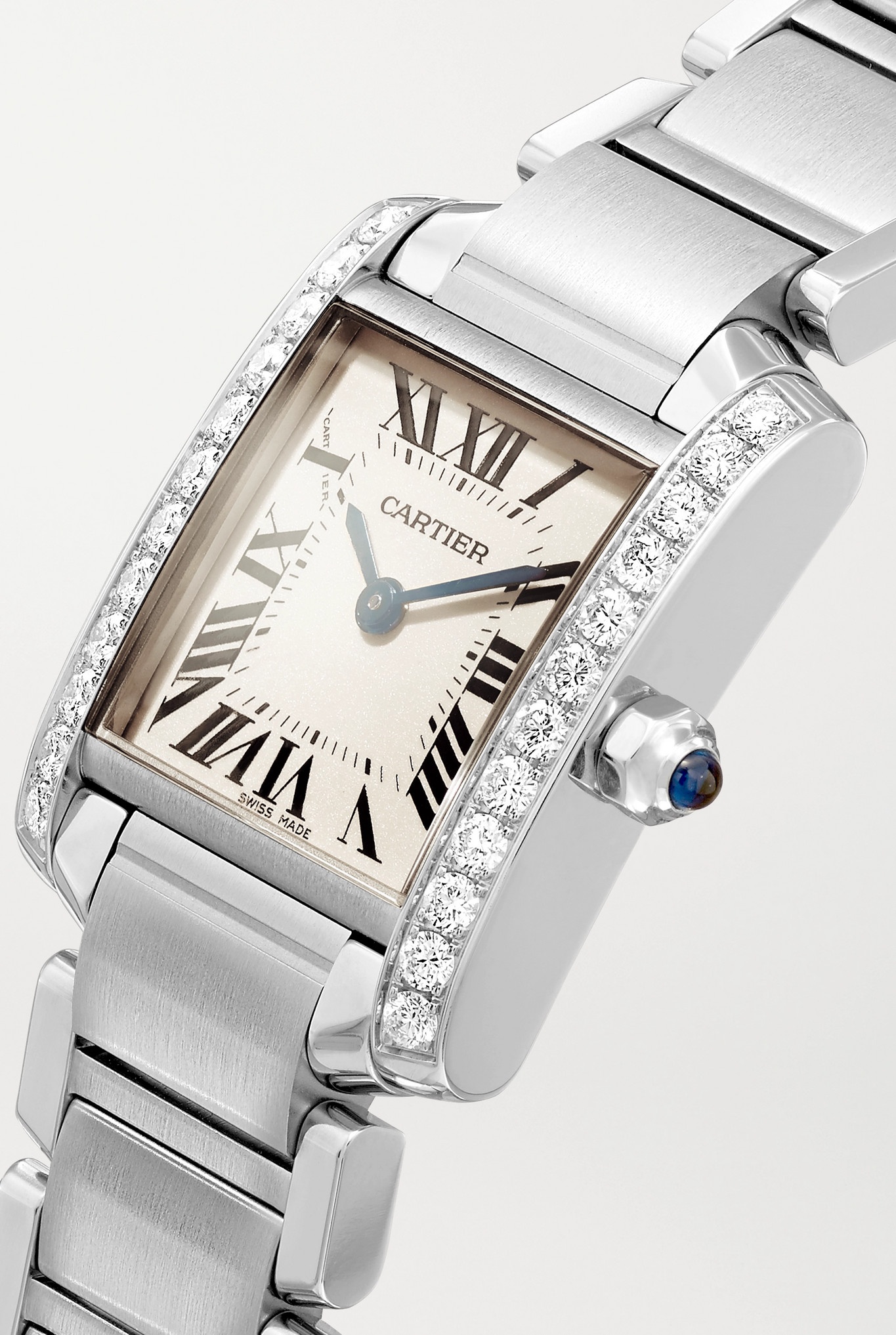 Tank Française 25.2mm small stainless steel and diamond watch - 3