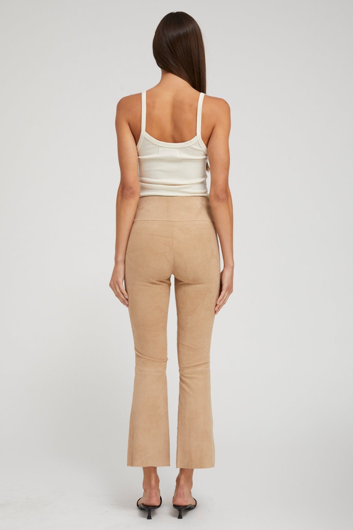 SAND SUEDE ANKLE FLARE - 4