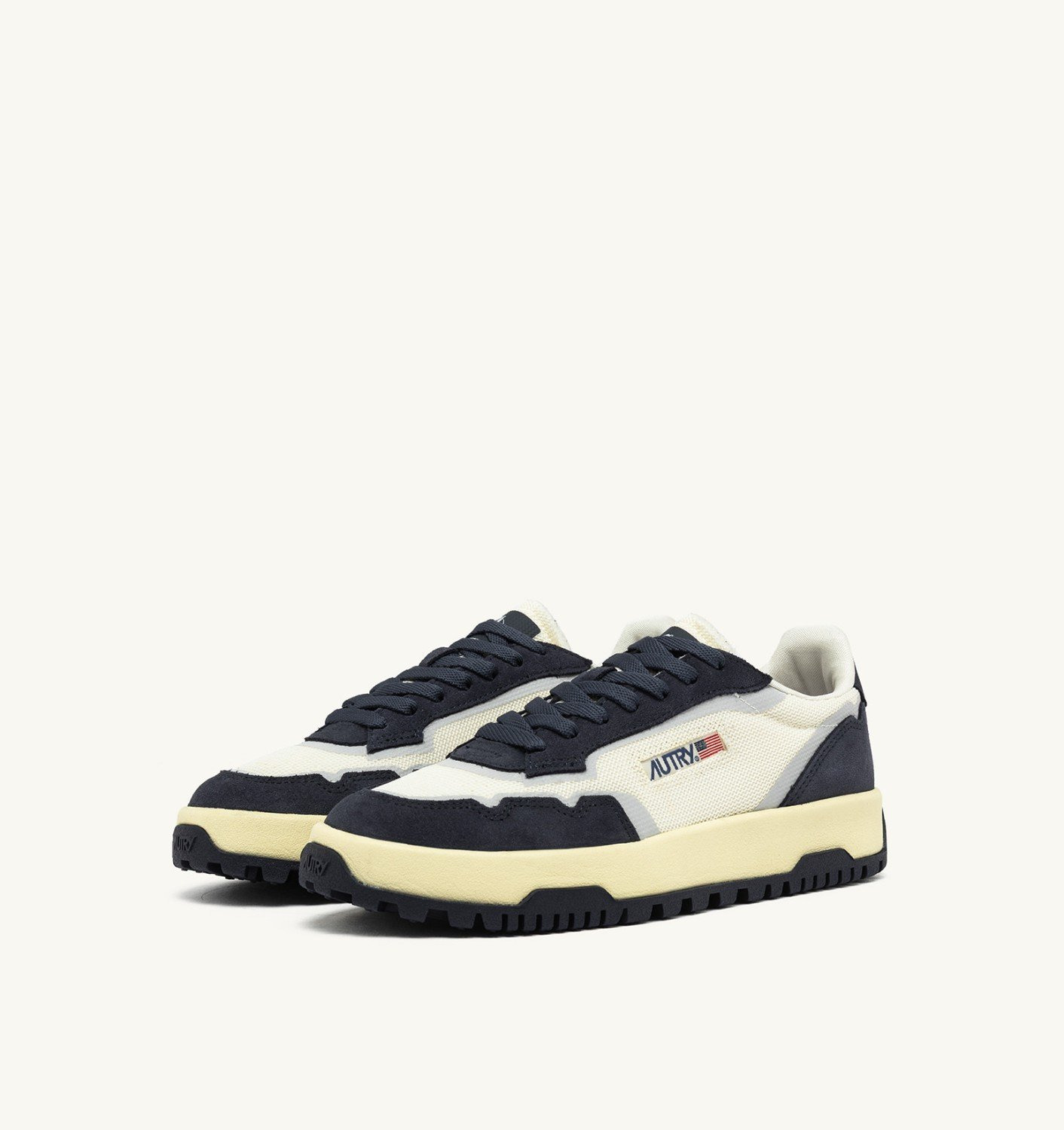 WILDPACE LOW SNEAKERS IN MESH AND SUEDE COLOR MARSHMALLOW AND BLUE NIGHT - 2