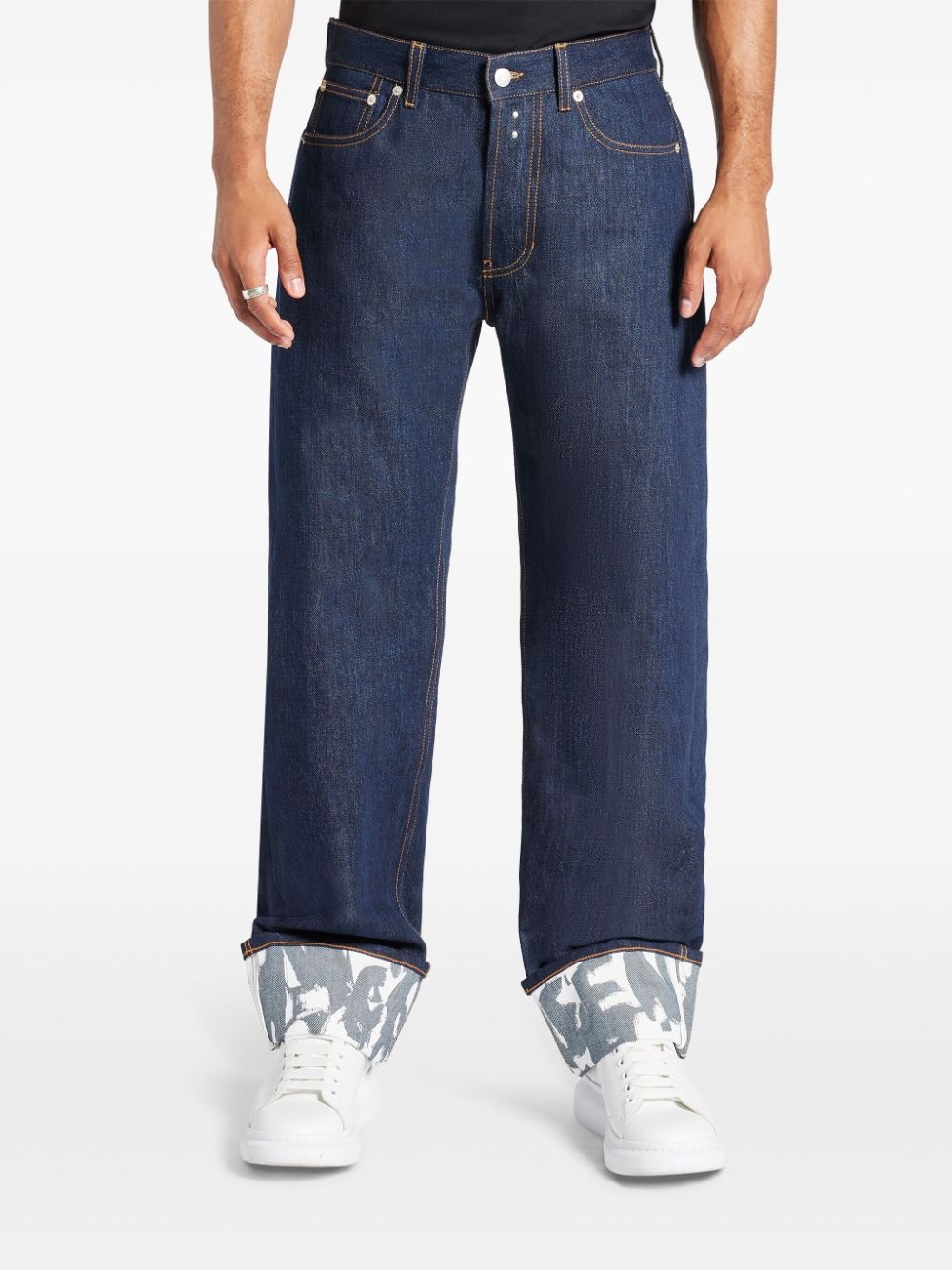 McQueen Graffiti straight jeans - 3
