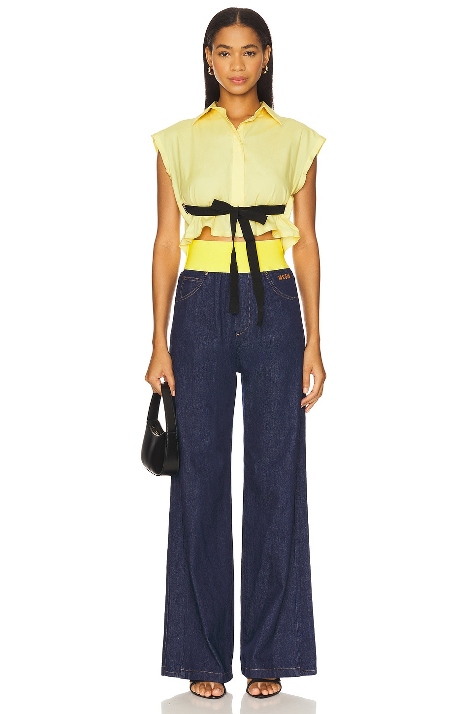 Waistband Wide Leg Jean - 5