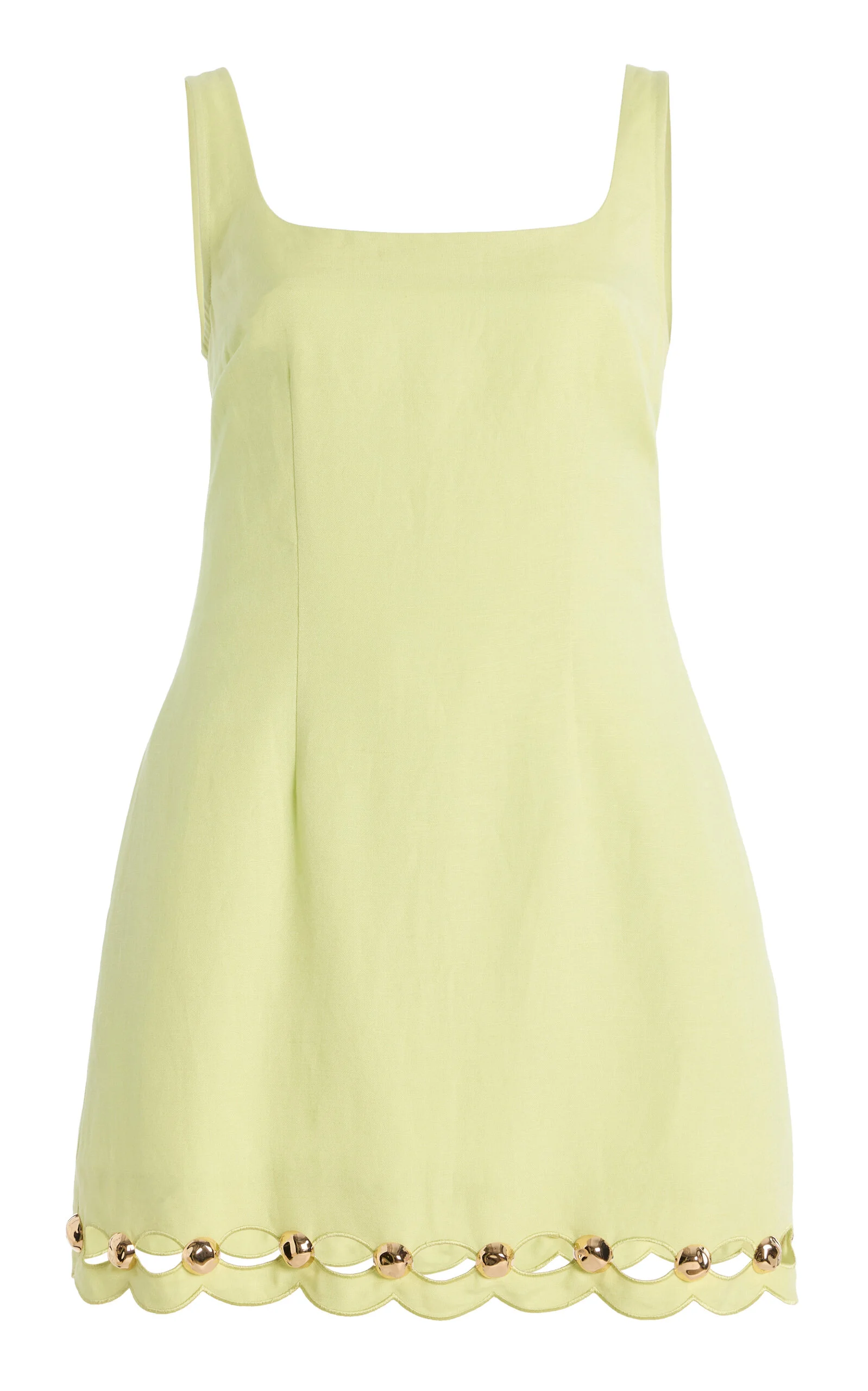 Lindley Embellished Cutout Linen-Blend Midi Dress green - 1