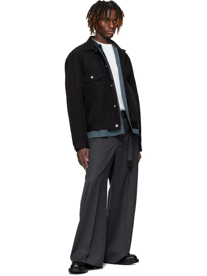 sacai Black Double-Faced Silk Cotton Jacket outlook