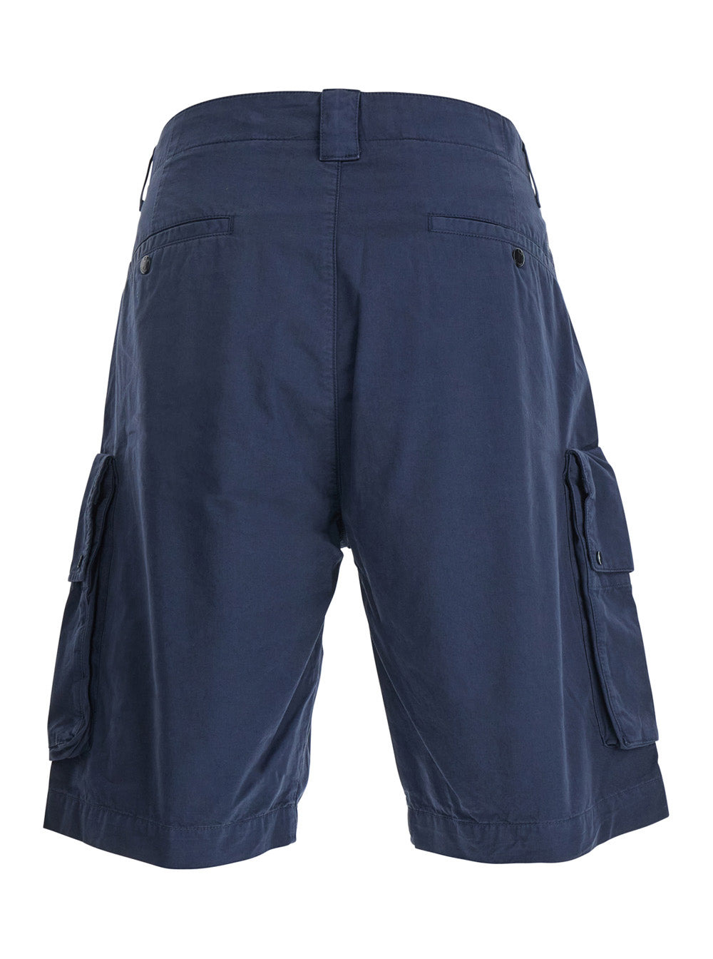 C.P. Company Men Blue Bermuda Pants With Belt Loops And Two Maxi Patch Pockets On The Side In Cotton - 2