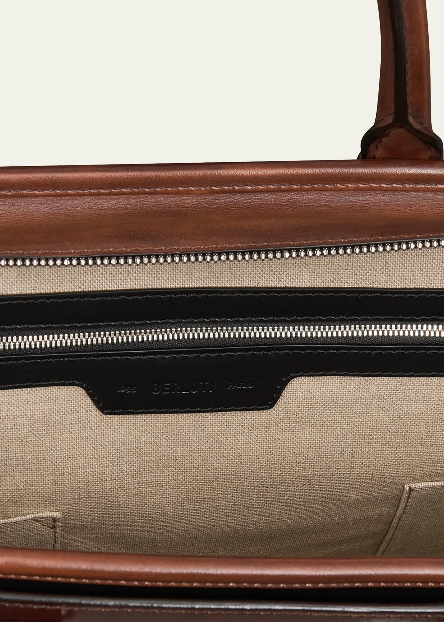 Men's Un Jour Scritto Leather Briefcase - 3