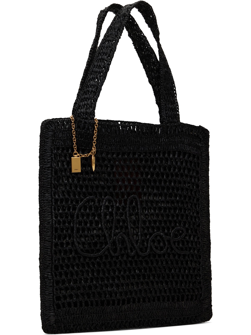 Black Summer Banana Raffia Tote - 2