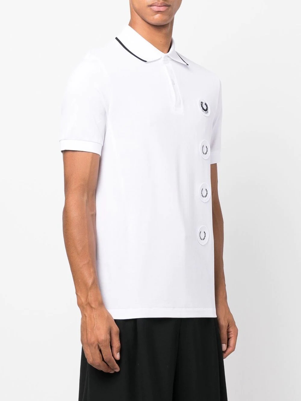 logo-patch polo shirt - 3