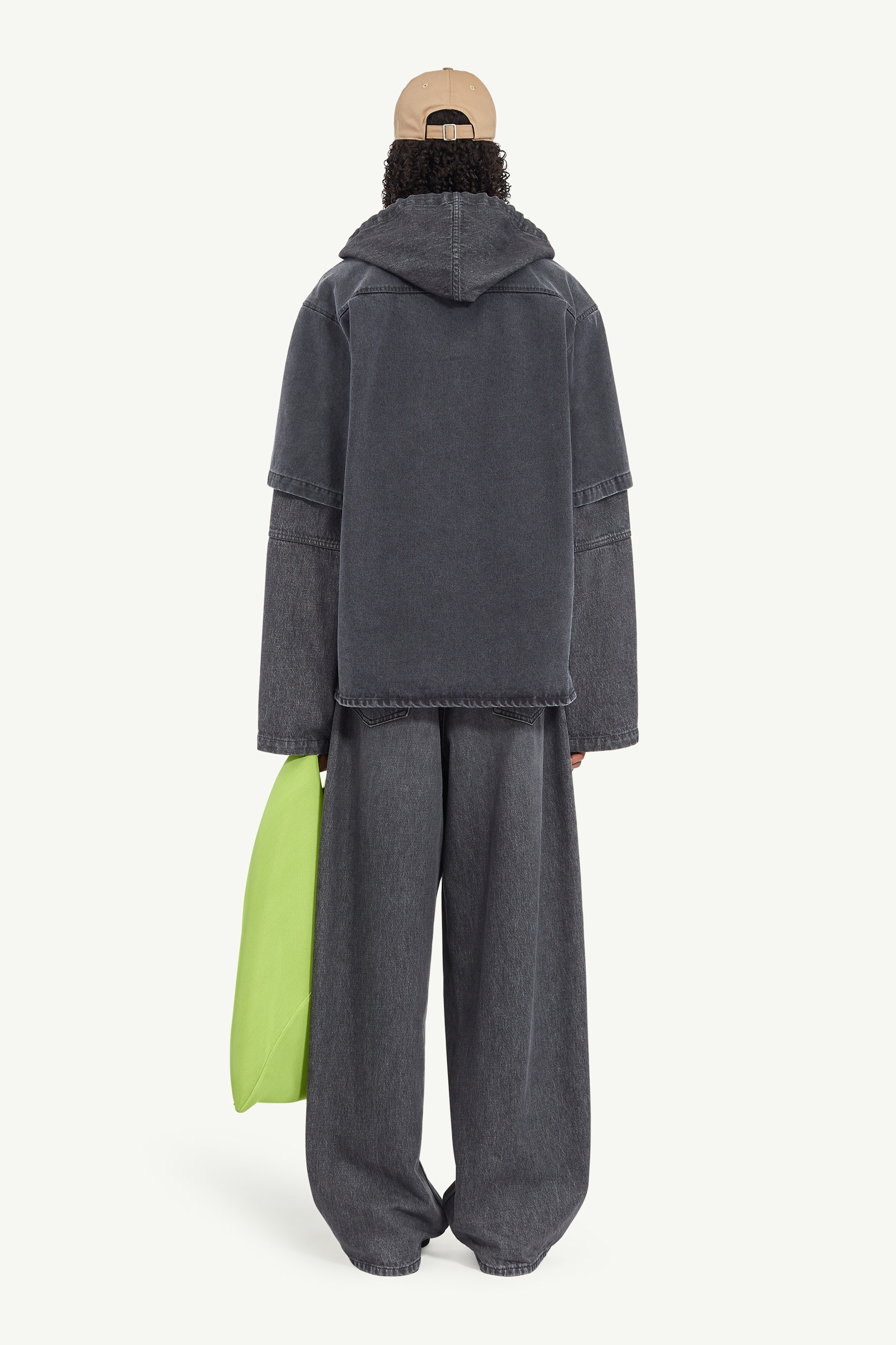 Two-tone Denim Hooded Jacket - 4