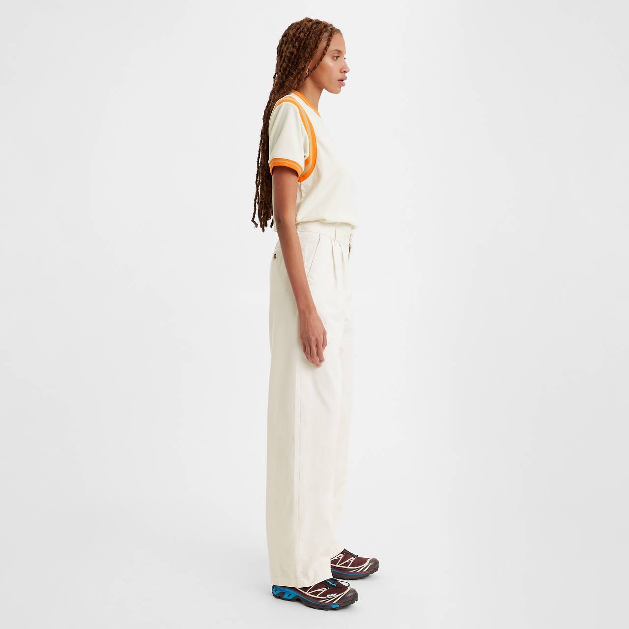HIGH RISE PLEATED BAGGY TROUSER PANTS - 4