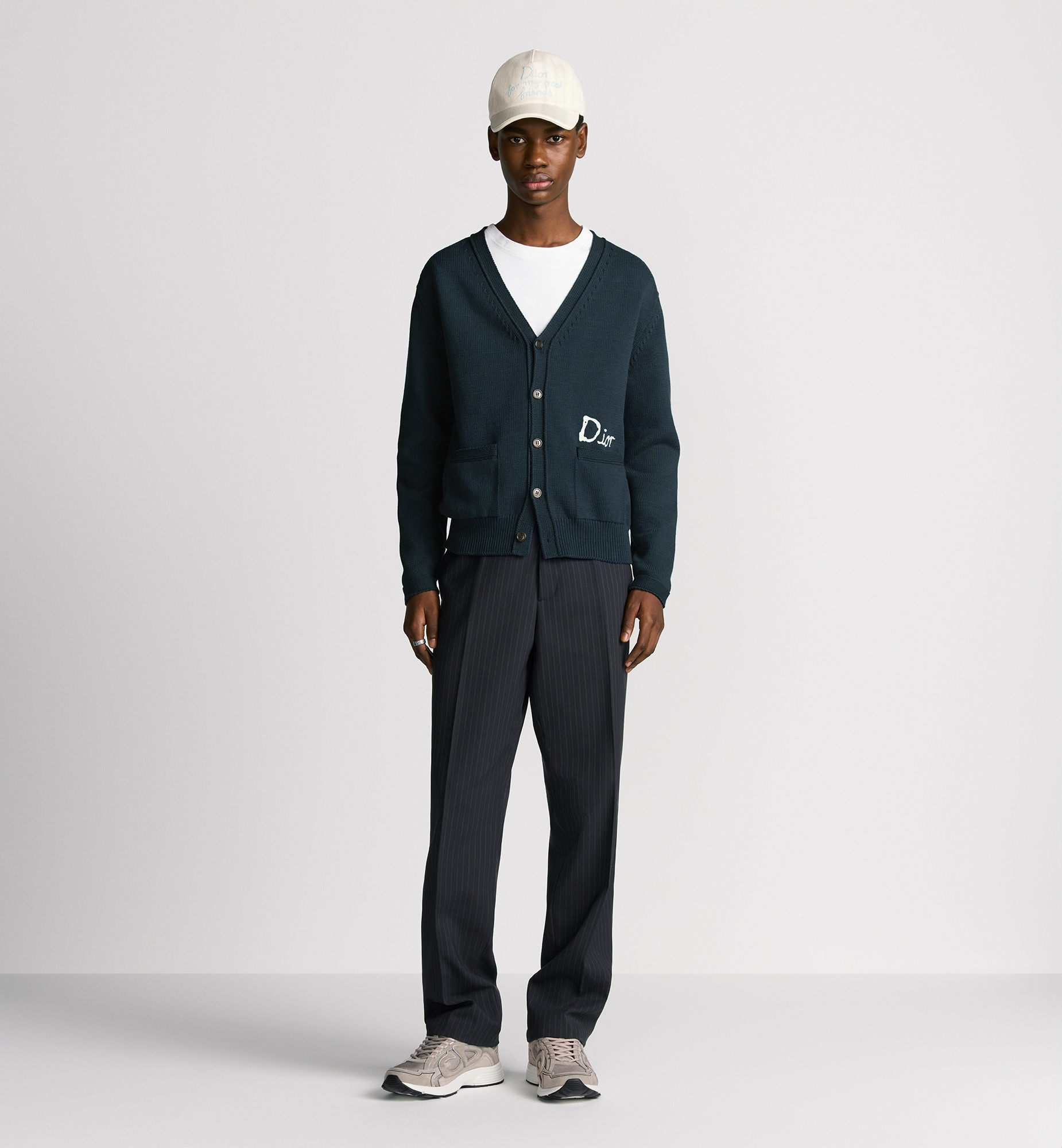 DIOR HOMME Dior and Hylton Nel コットン リブ ウール パーカー Dior DIOR AND HYLTON NEL Cardigan | REVERSIBLE