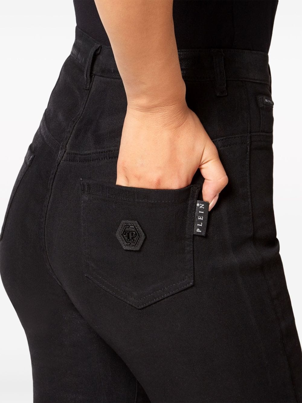 logo-patch high-waist jeans - 4
