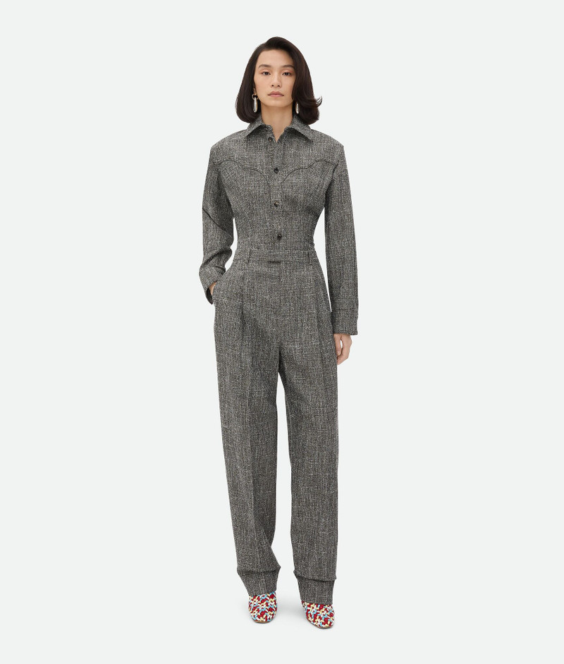 Melange Viscose And Silk Trousers - 1