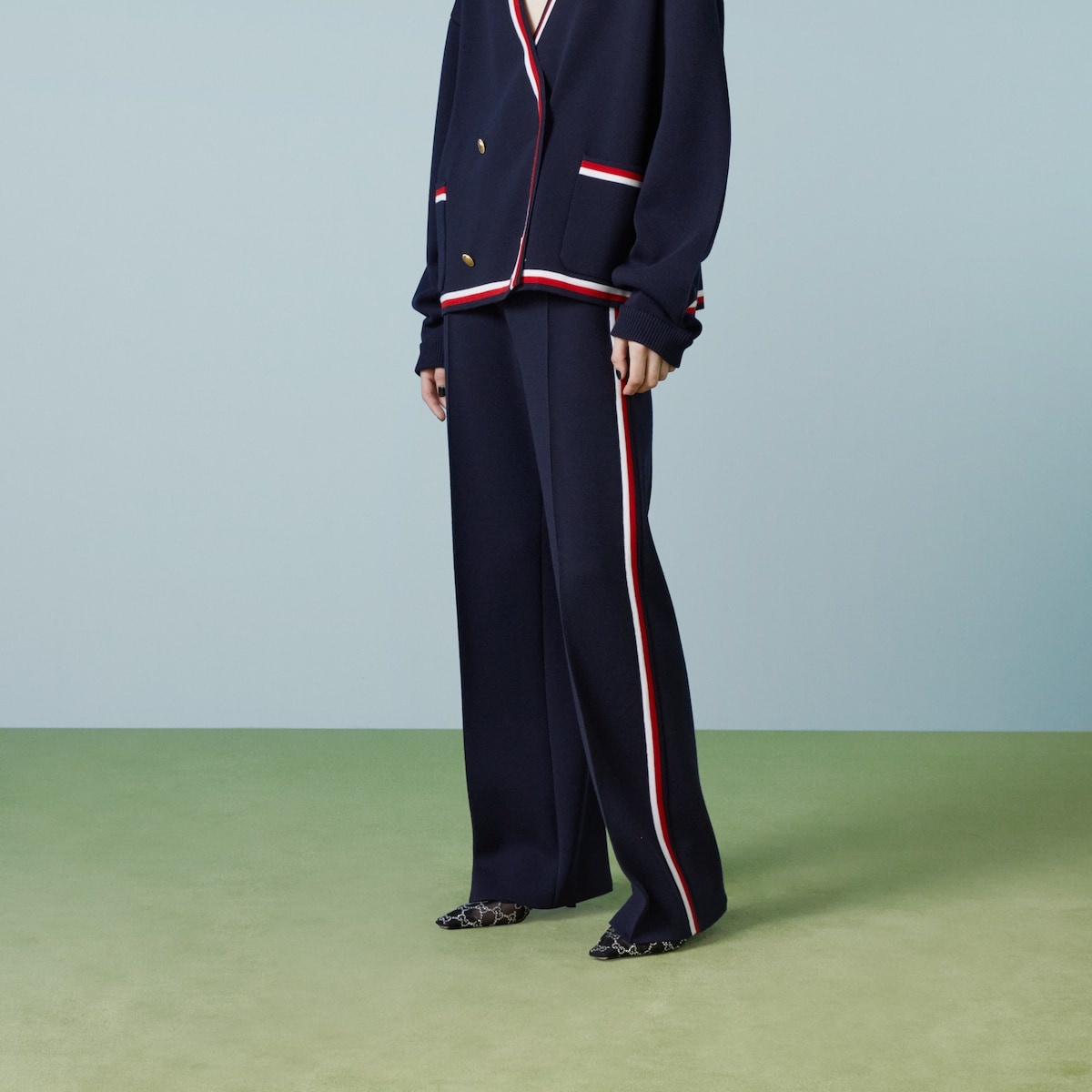 Wool blend pant with stripe - 5