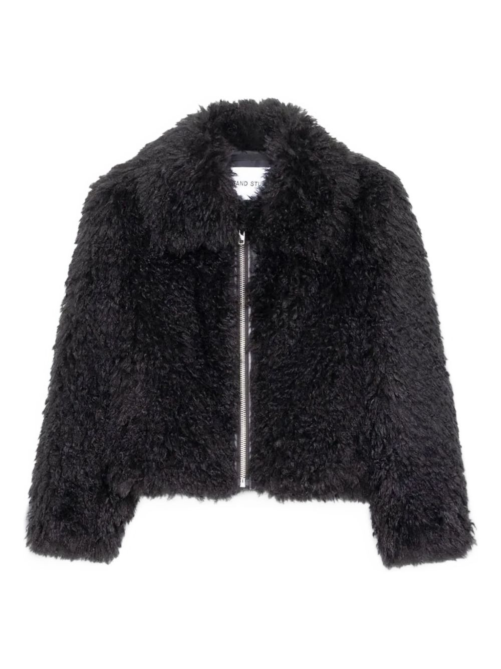 teddy-texture zip-up jacket - 1