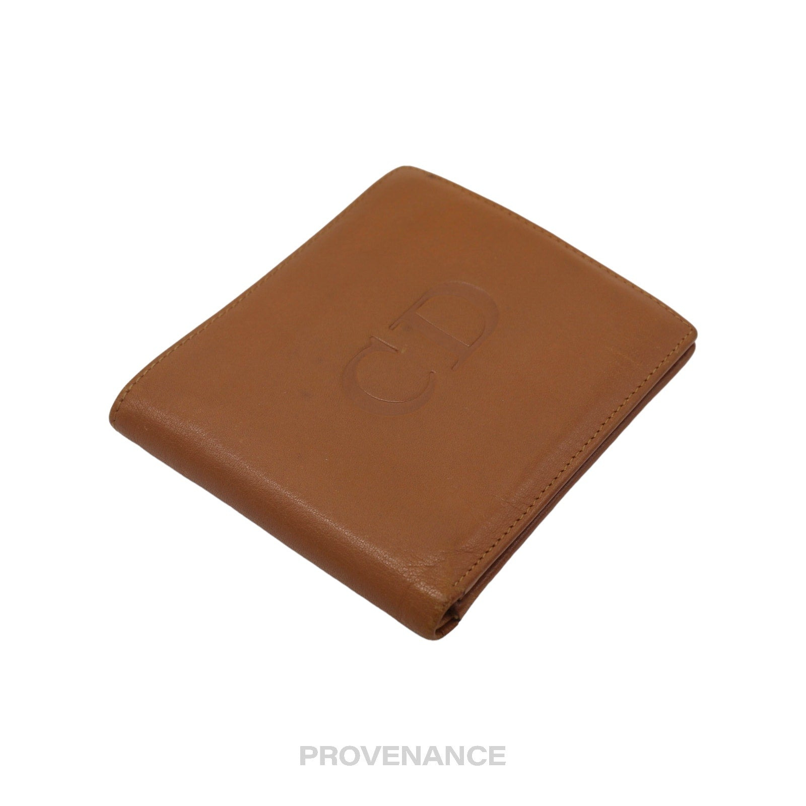 Christian Dior CD Bifold Wallet - Tan Leather - 4