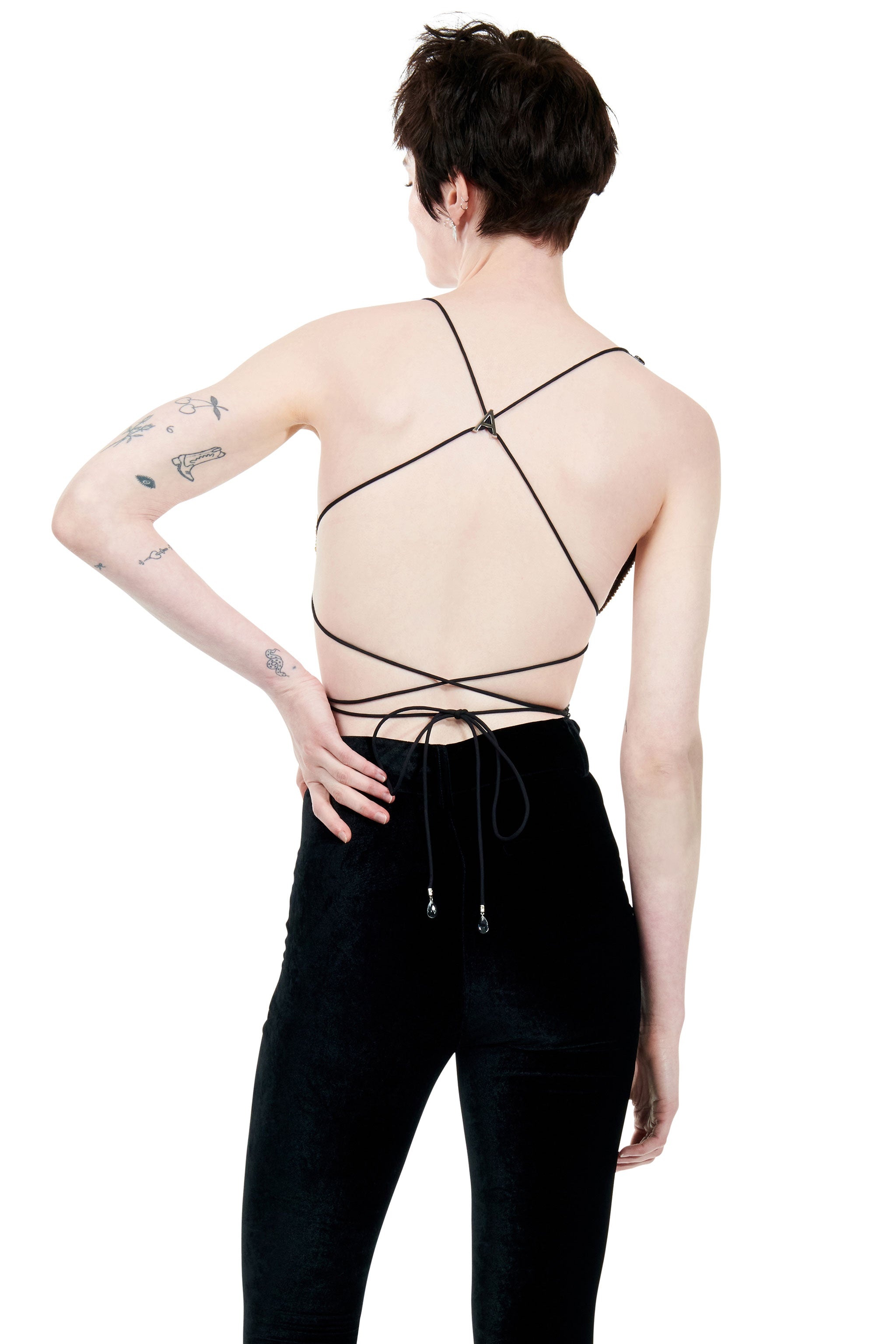 EMBROIDERED CRYSTAL PAILLETTE BANANA TOP - 2