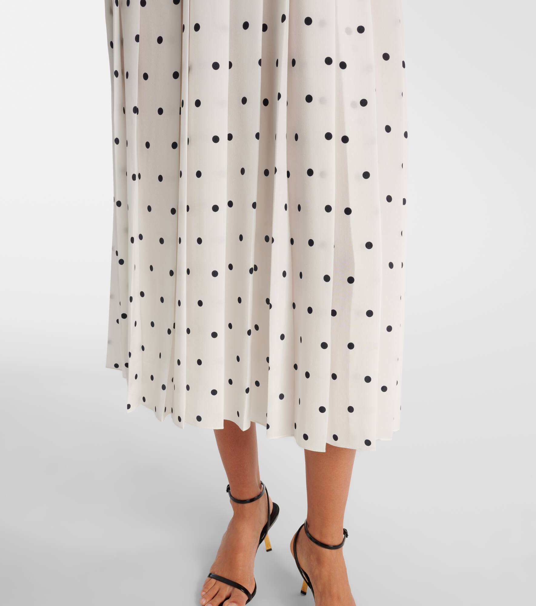 Polka-dot silk midi dress - 5