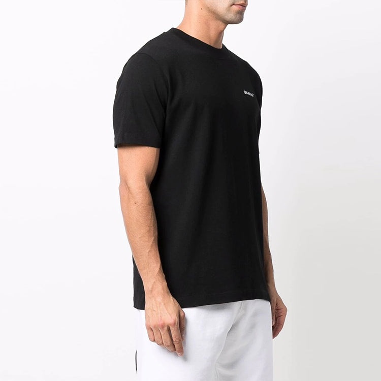 Off-White Arrow Logo Pattern Short Sleeve Slim Fit Version Black OMAA027C99JER0031001 - 4