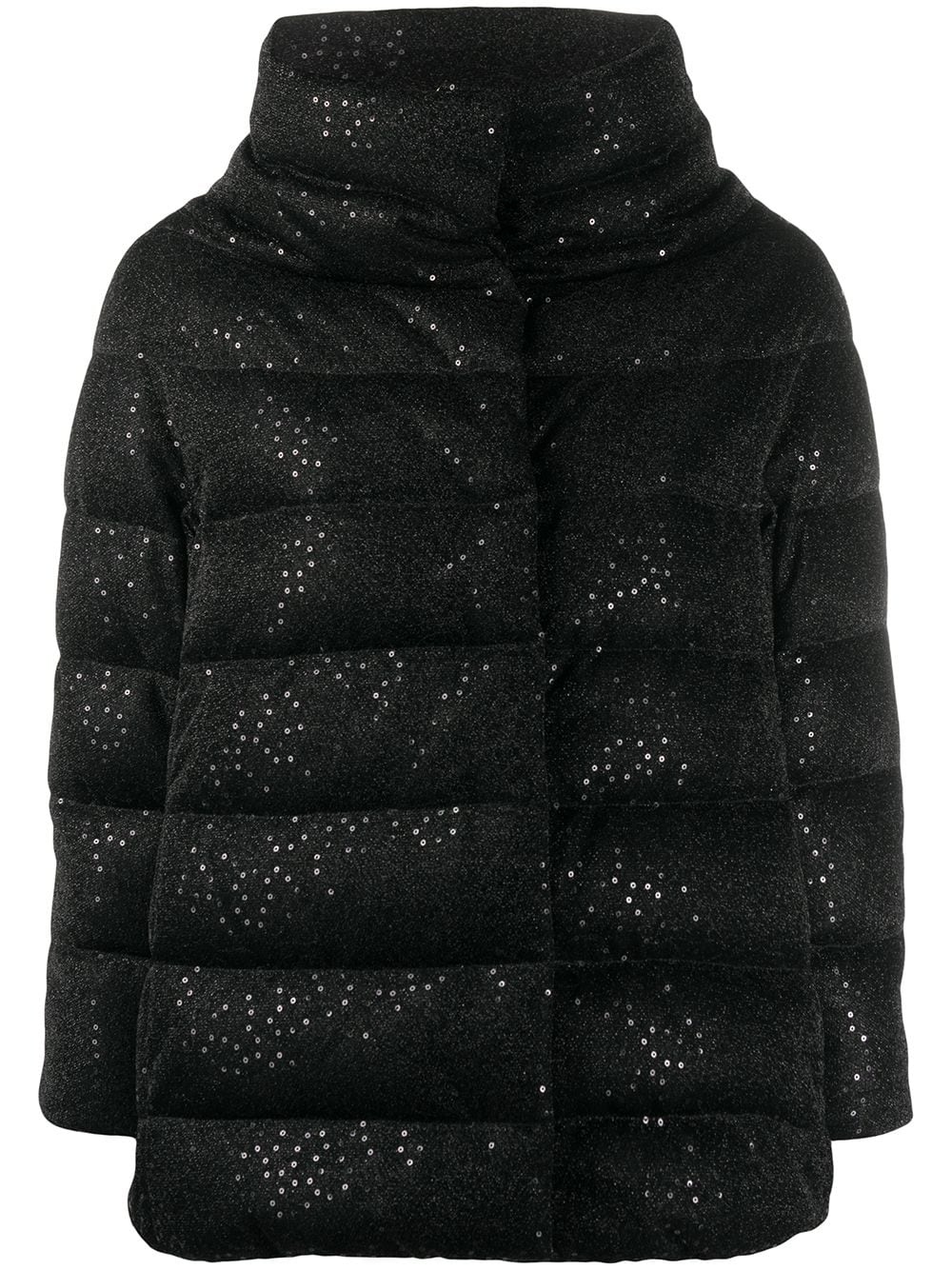 velvet puffer jacket - 1